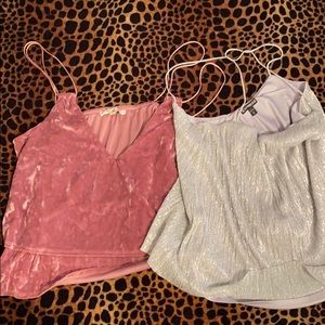 Pink and silver Express Tank Tops